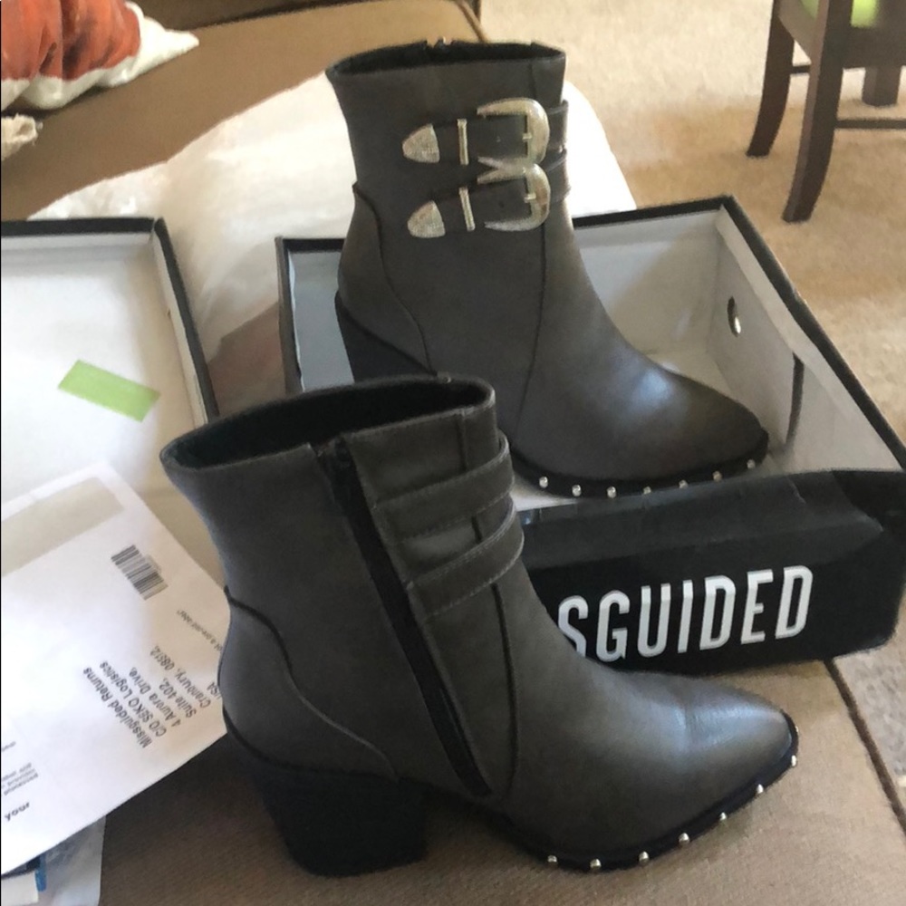 New/never worn grey  misguided boots